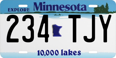 MN license plate 234TJY