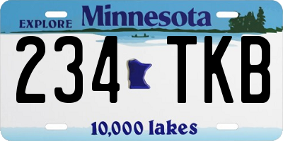 MN license plate 234TKB