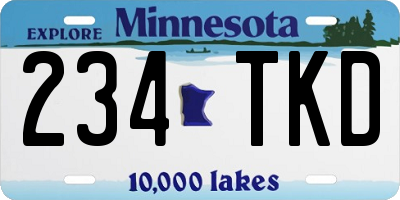 MN license plate 234TKD
