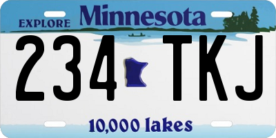 MN license plate 234TKJ