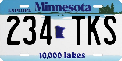 MN license plate 234TKS
