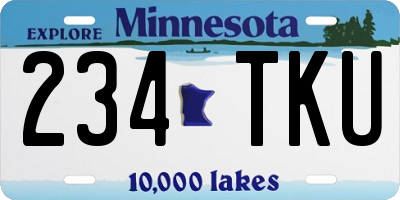 MN license plate 234TKU