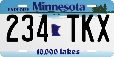 MN license plate 234TKX