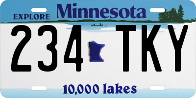 MN license plate 234TKY