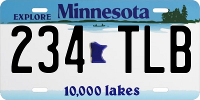 MN license plate 234TLB
