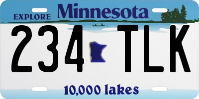 MN license plate 234TLK