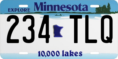 MN license plate 234TLQ