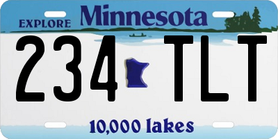 MN license plate 234TLT