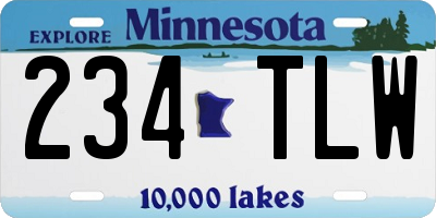 MN license plate 234TLW