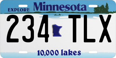 MN license plate 234TLX