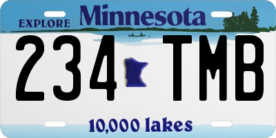 MN license plate 234TMB