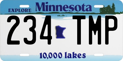 MN license plate 234TMP