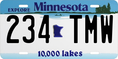 MN license plate 234TMW