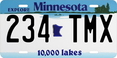 MN license plate 234TMX