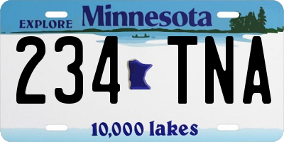 MN license plate 234TNA