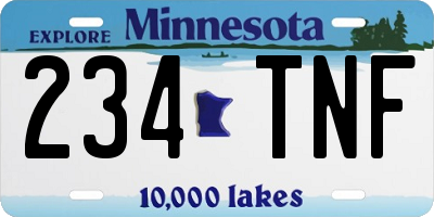 MN license plate 234TNF