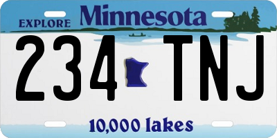 MN license plate 234TNJ