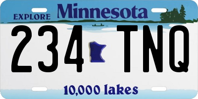 MN license plate 234TNQ