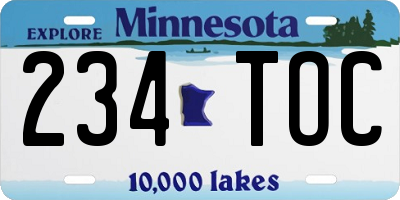 MN license plate 234TOC