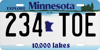 MN license plate 234TOE