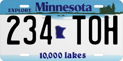 MN license plate 234TOH