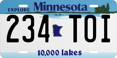 MN license plate 234TOI