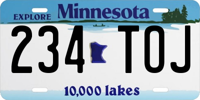 MN license plate 234TOJ