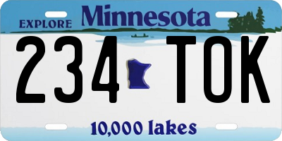 MN license plate 234TOK
