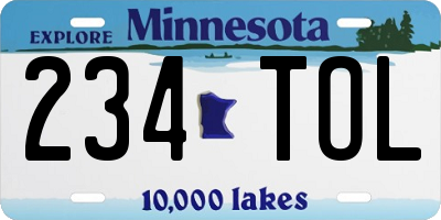 MN license plate 234TOL