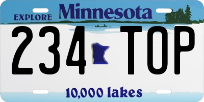 MN license plate 234TOP
