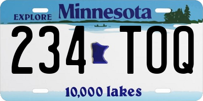 MN license plate 234TOQ