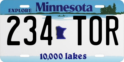 MN license plate 234TOR
