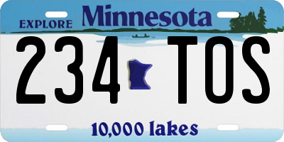 MN license plate 234TOS