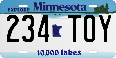 MN license plate 234TOY