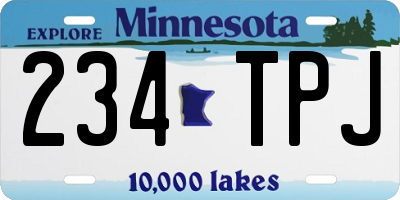 MN license plate 234TPJ