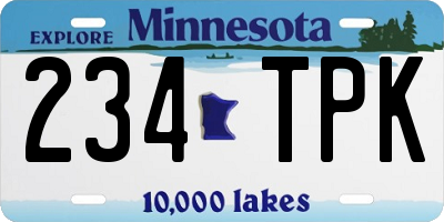MN license plate 234TPK