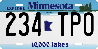 MN license plate 234TPO