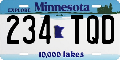 MN license plate 234TQD