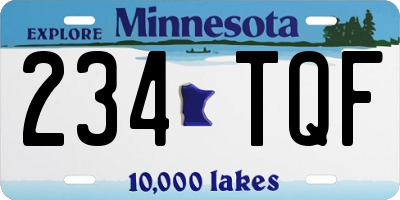MN license plate 234TQF