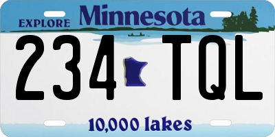 MN license plate 234TQL