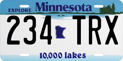 MN license plate 234TRX