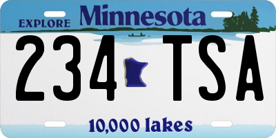MN license plate 234TSA