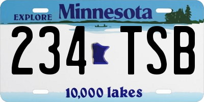 MN license plate 234TSB