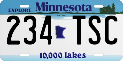 MN license plate 234TSC
