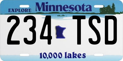 MN license plate 234TSD