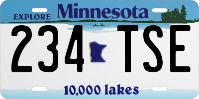 MN license plate 234TSE