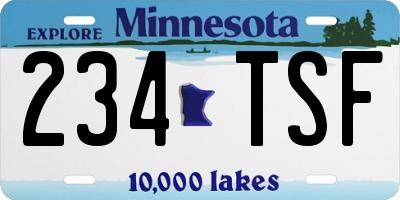 MN license plate 234TSF