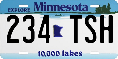 MN license plate 234TSH