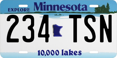 MN license plate 234TSN