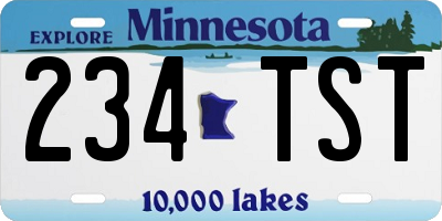 MN license plate 234TST